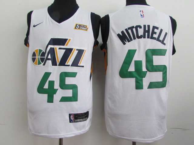 Jazz 45 Donovan Mitchell White Nike Swingman Jersey,We sell and wholesale Jazz 45 Donovan Mitchell White Nike Swingman Jersey on line form chian!